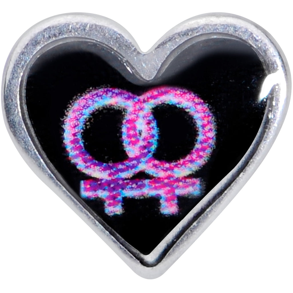 20G 5/16 Lesbian Love Heart Nose Bone