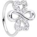20G 5/16 Clear Gem Heart Shamrock St Patricks Day Nose Hoop