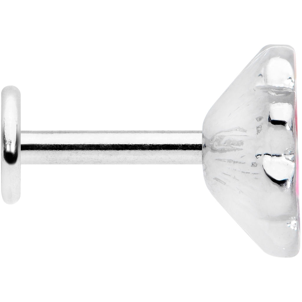 16G 1/4 Rainbow Hippie Flower Labret Monroe Tragus
