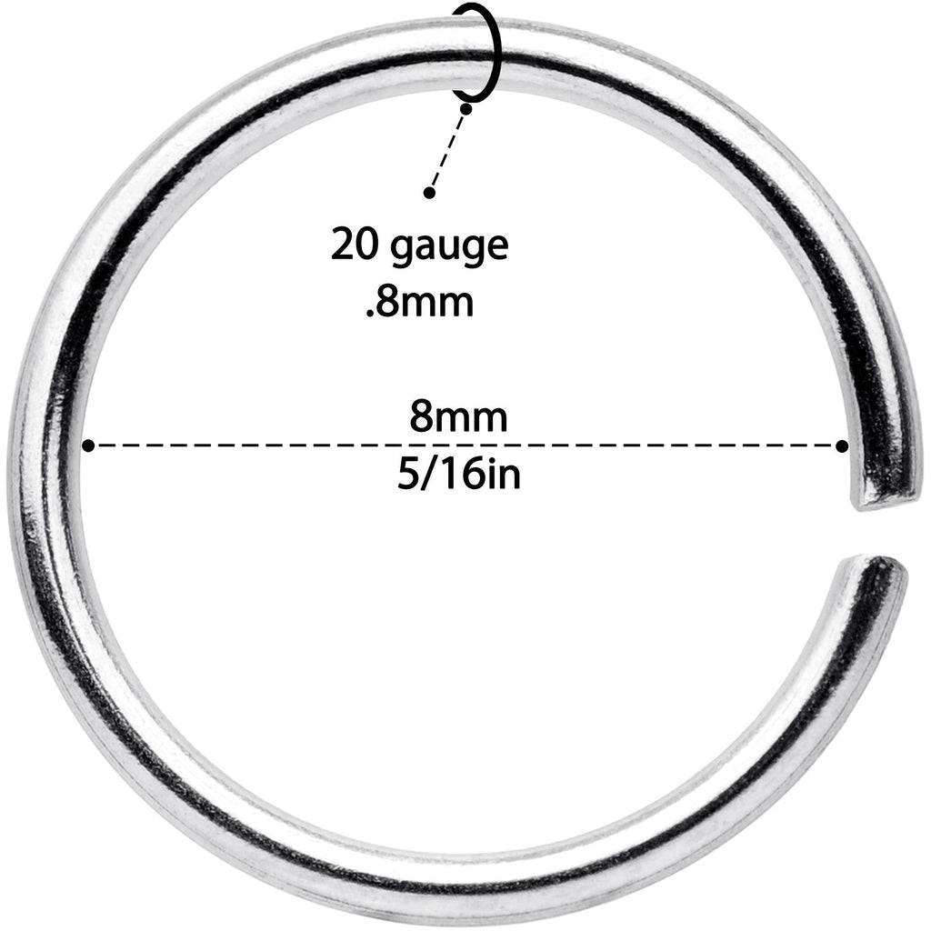 20G 5/16 Black Gold Tone Anodized Seamless Circular Ring Set of 12