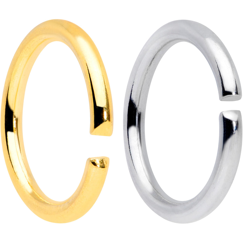 16G 5/16 Steel Gold Tone Seamless Cartilage Ring Set of 12