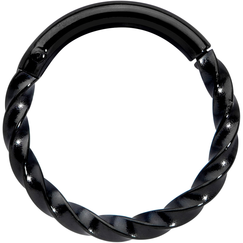16G 5/16 Black Twisted Elegance Cartilage Clicker