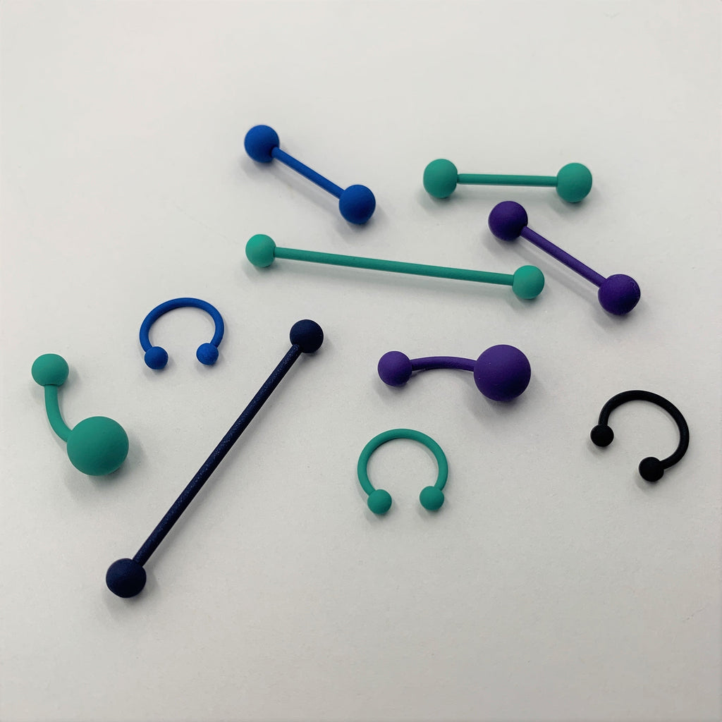 14G Beautiful Basic Black Matte Industrial Barbell 38mm