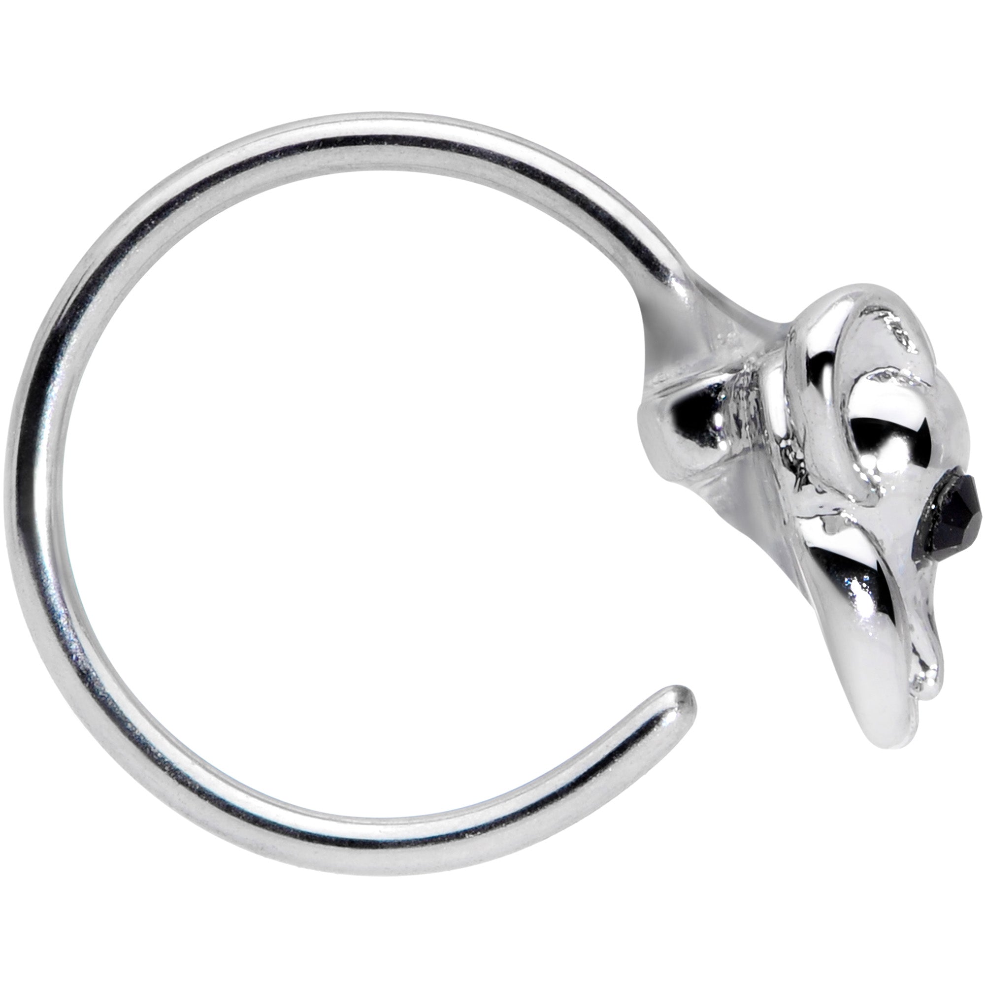 20G 5/16 Black Gem Mysterious Mouse Nose Hoop