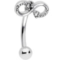 16G 5/16 Clear Gem Infinity Curved Eyebrow Ring