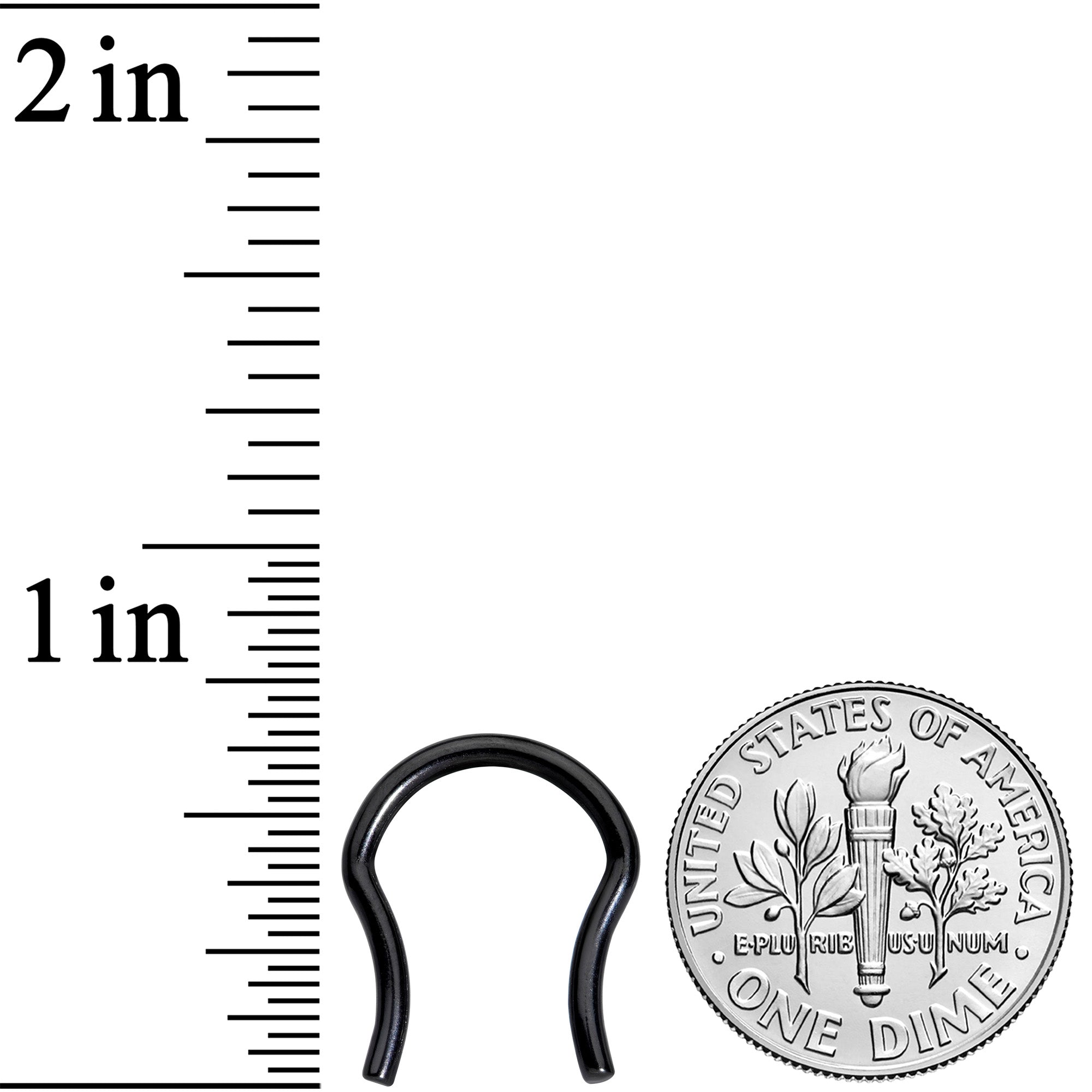 14G 5/8 ASTM F-136 Black Titanium Septum Retainer