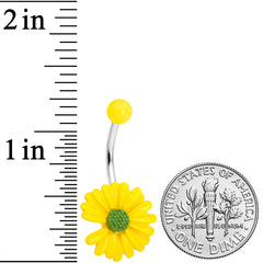 Yellow Daisy Flower Belly Ring