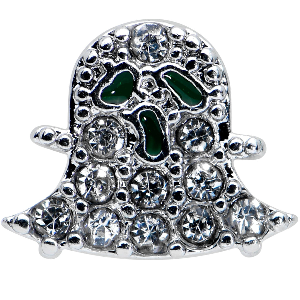 16G 5/16 Clear Gem Scary Ghost Halloween Labret Monroe Tragus