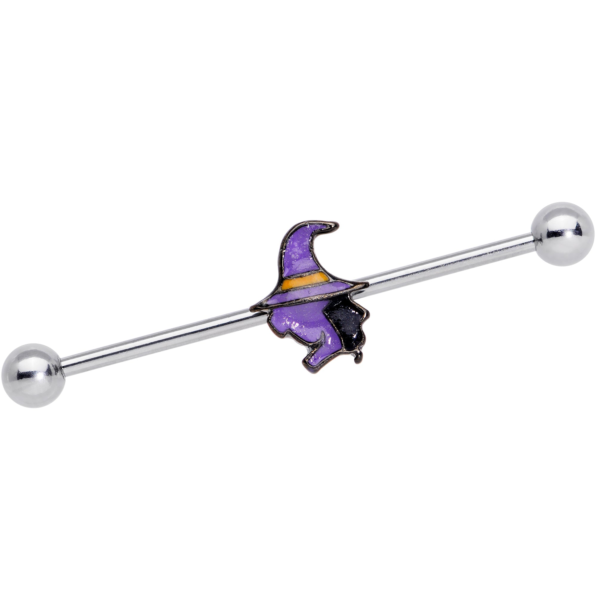 14G Witch Halloween Glow in the Dark Industrial Barbell 38mm