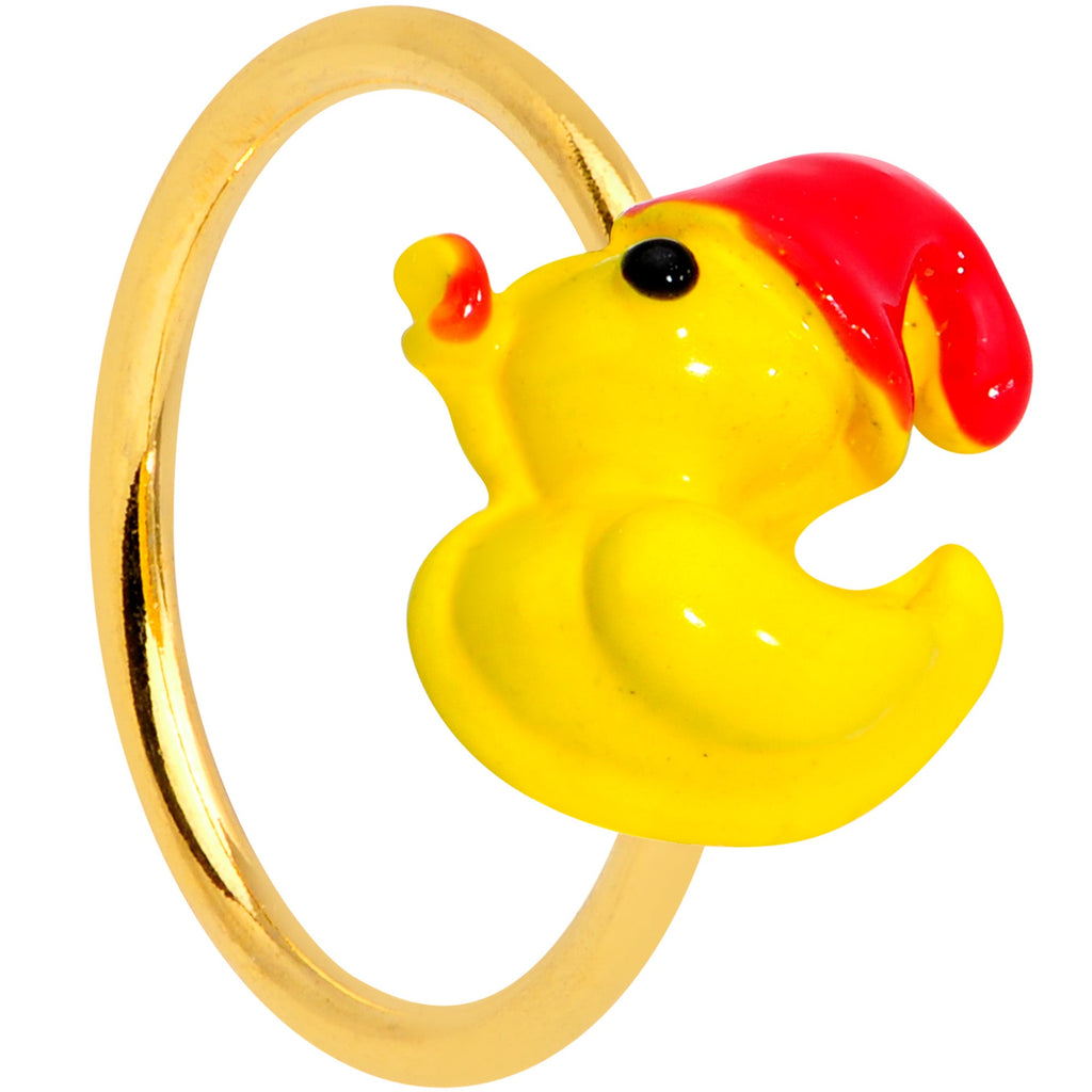 20G 5/16 Gold Tone Sleepy Duck Nose Hoop