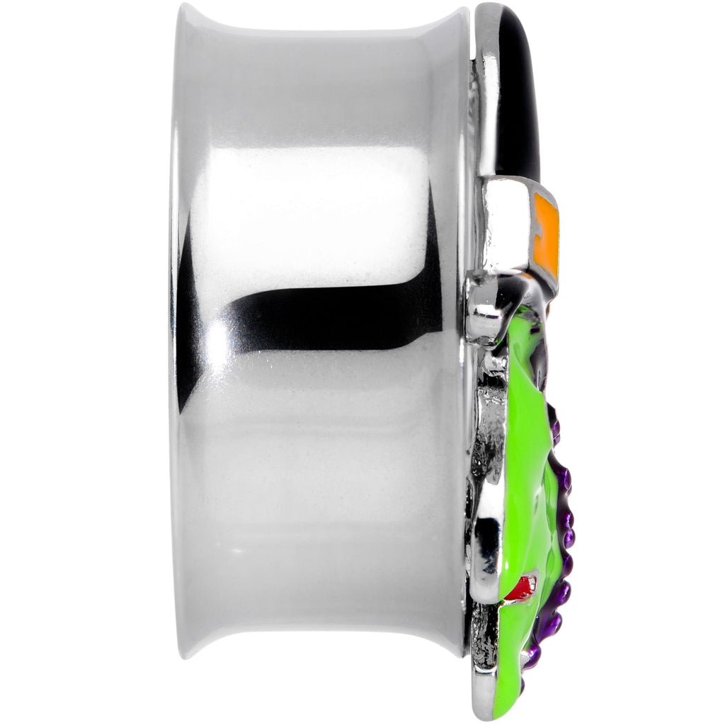 Orange Gem Green Witch Halloween Double Flare Tunnel Plug Set
