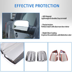 Door Rear View Mirror Cover Compatible with Nissan Titan 2016-2023, ABS Auto Exterior Side Rearview Mirror Protective Trim Cap Accessories 2Pcs (Carbon Fiber Pattern)