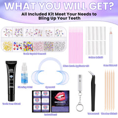 DAZZLEBRITE Tooth Gem Kit, Tooth Gems Kit for Teeth, Beginners Starter Crystals Teeth Gem Jewelry for Women Men, Bedazzling Gems Kits with Pickup Tools.