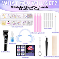 DAZZLEBRITE Tooth Gem Kit, Tooth Gems Kit for Teeth, Beginners Starter Crystals Teeth Gem Jewelry for Women Men, Bedazzling Gems Kits with Pickup Tools.