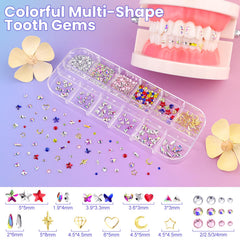 DAZZLEBRITE Tooth Gem Kit, Tooth Gems Kit for Teeth, Beginners Starter Crystals Teeth Gem Jewelry for Women Men, Bedazzling Gems Kits with Pickup Tools.
