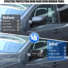 Door Rear View Mirror Cover Compatible with Nissan Titan 2016-2023, ABS Auto Exterior Side Rearview Mirror Protective Trim Cap Accessories 2Pcs (Carbon Fiber Pattern)