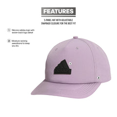 adidas Men's Sport 5-Panel, High Crown Structured Snapback Adjustable Fit Cap