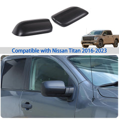 Door Rear View Mirror Cover Compatible with Nissan Titan 2016-2023, ABS Auto Exterior Side Rearview Mirror Protective Trim Cap Accessories 2Pcs (Carbon Fiber Pattern)