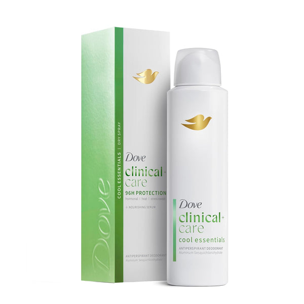 Dove Clinical + Care Antiperspirant Deodorant Dry Spray for Women Cool Essentials 3.8 oz