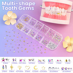DAZZLEBRITE Tooth Gem Kit, Tooth Gems Kit for Teeth, Beginners Starter Crystals Teeth Gem Jewelry for Women Men, Bedazzling Gems Kits with Pickup Tools.