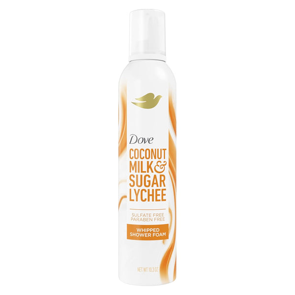 Dove Whipped Shower Foam Coconut & Lychee For Women for Hydrated & Soft Skin 10.3 OZ