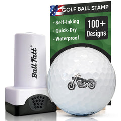 Ball Tatt - Motorcycle Golf Ball Stamp Golf Ball Stamper Self-Inking Golf Ball Stamp Markers Reusable Golf Ball Marking Tool to Identify Golf Balls Golfer Gift Golfing Accessories