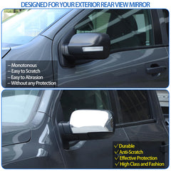 Door Rear View Mirror Cover Compatible with Nissan Titan 2016-2023, ABS Auto Exterior Side Rearview Mirror Protective Trim Cap Accessories 2Pcs (Carbon Fiber Pattern)