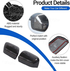 Door Rear View Mirror Cover Compatible with Nissan Titan 2016-2023, ABS Auto Exterior Side Rearview Mirror Protective Trim Cap Accessories 2Pcs (Carbon Fiber Pattern)