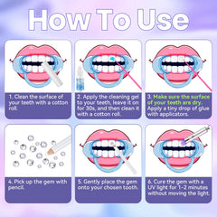 DAZZLEBRITE Tooth Gem Kit, Tooth Gems Kit for Teeth, Beginners Starter Crystals Teeth Gem Jewelry for Women Men, Bedazzling Gems Kits with Pickup Tools.