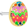 20G 1/4 Funky Painted Easter Egg Nose Bone