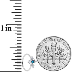 20G 5/16 Clear Blue Gem Renaissance Cross Nose Hoop
