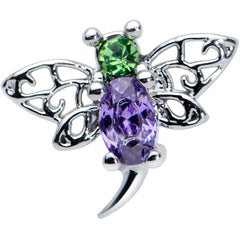 16G 5/16 Purple Green Gem Dragonfly Labret Monroe Tragus