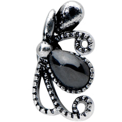 20G 1/4 Black Gem Abstract Bow Nose Bone