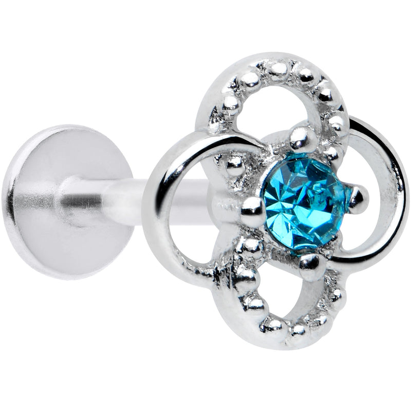 16G 5/16 Blue Gem Celtic Knot Labret Monroe Tragus
