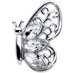 16G 5/16 Clear Gem Lacy Butterfly Labret Monroe Tragus
