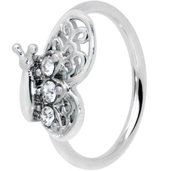 20G 5/16 Clear Gem Lacy Butterfly Nose Hoop