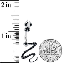 Black Gem Stylish Snakes Double Mount Belly Ring