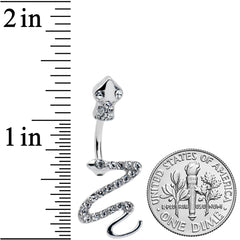 Clear Gem Stylish Snakes Double Mount Belly Ring
