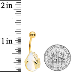 Clear Gem Gold Tone Drop Wrap Butterfly Belly Ring