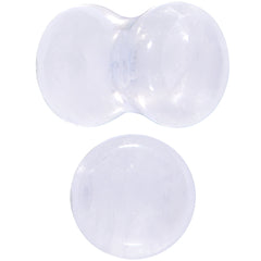 White Cloudy Quartz Double Flare Plug Set
