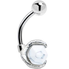 White Howlite Stone Claw Belly Ring