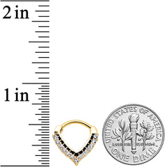 16G 5/16 Clear CZ Gem Gold Tone Classic Chevron Cartilage Clicker