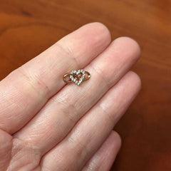 16G 1/4 Clear CZ Gem Rosy Infinity Heart Cartilage Labret Tragus