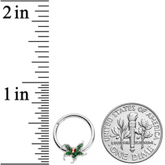 16G 3/8 Tiny Ladybug Leaves Hinged Segment Ring