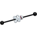 14G Black Red Eyed Mummy Halloween Industrial Barbell 38mm