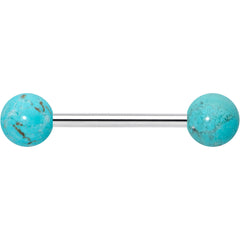 Elegant Blue Turquoise Barbell Tongue Ring