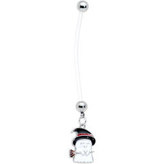 Clear Bioplast Witch Hat Ghost Halloween Dangle Pregnancy Belly Ring