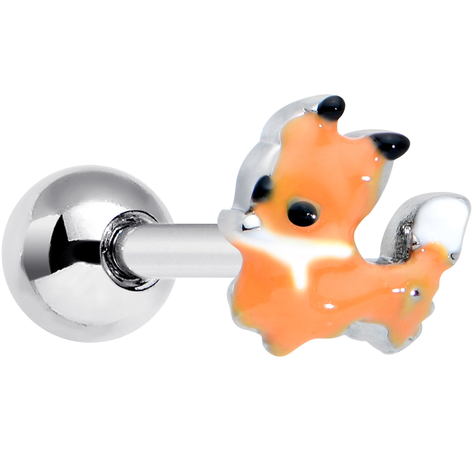 16G 1/4 Cute Fall Fox Cartilage Tragus Earring