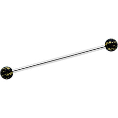 14G Matte Black Splatter Pattern Ends Industrial Barbell 38mm