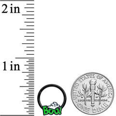 16G 3/8 Black Green Boo Ghost Halloween Hinged Segment Ring